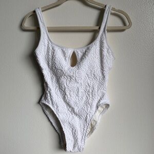 Backflips Vintage White Terry Cloth One Piece Swimsuit, Estimated Size 4